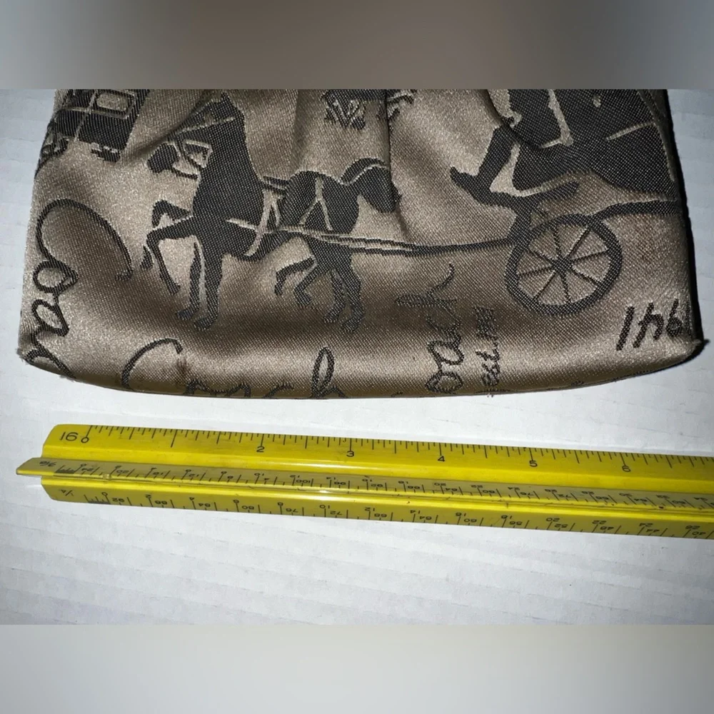 Coach Horse & Carriage Monogram Tan & Black Preloved Coin Pouch